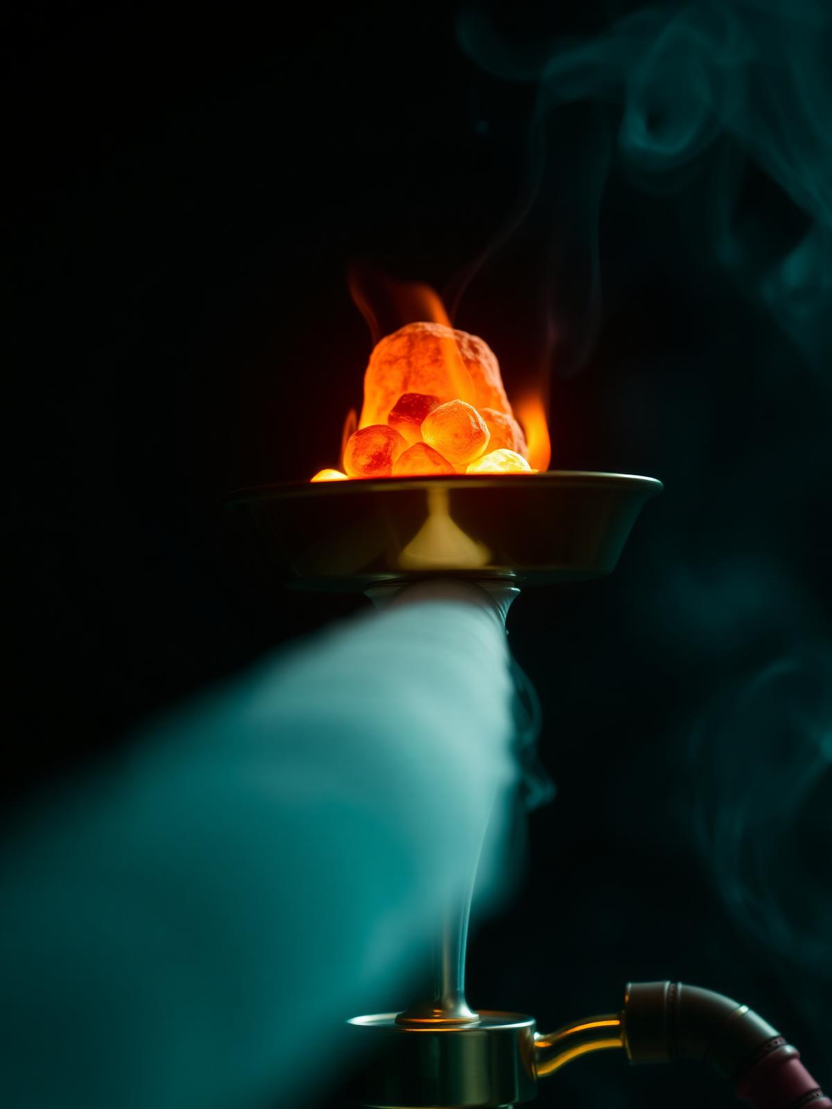 Glühende Kohle einer Shisha